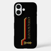 Checkmate chess game black red gold