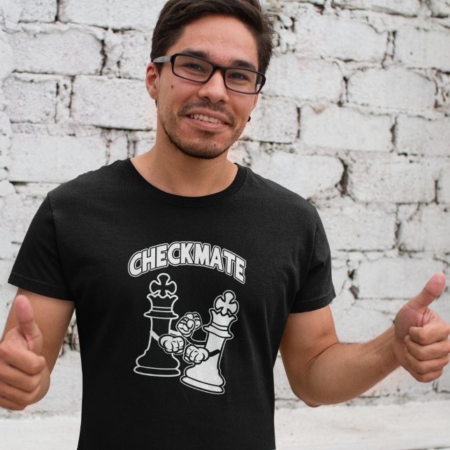 Checkmate Chess Tournament Art Black and White T-Shirt (Checkmate Chess Tournament Art Black and White T-Shirt)