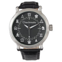 Checkmate Chess Watch - checkerboard on black