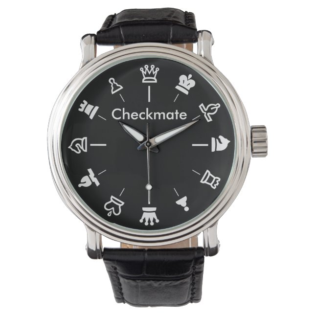 Checkmate Chess Watch - on black (Front)