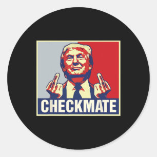 Checkmate Funny Trump 2024 Presidential Campaign Classic Round Sticker