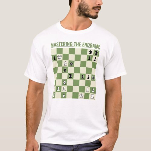 Checkmate in 3 Moves Chessboard w Chess Exercise T_Shirt