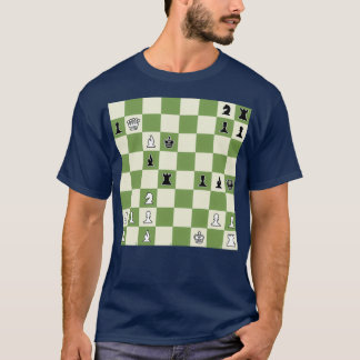 Checkmate in 3 Moves Chessboard w Chess Exercise T-Shirt
