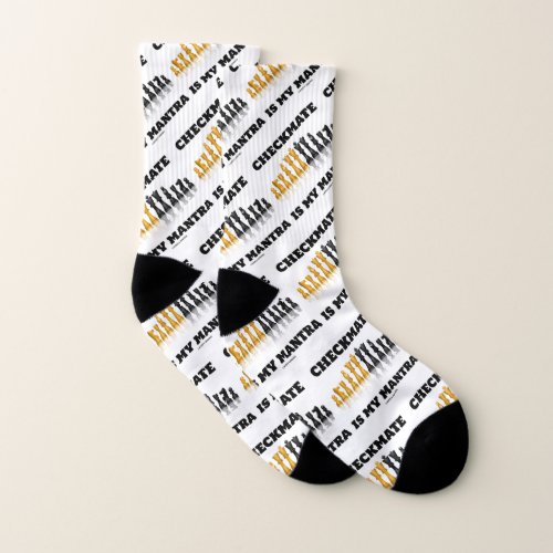 Checkmate Is My Mantra Chess Pieces Geek Humor Socks