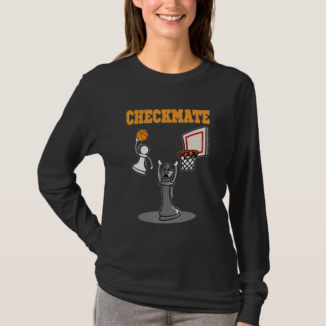 Checkmate Pawn Basketball Dunk On King Chess Game  T-Shirt (Front)