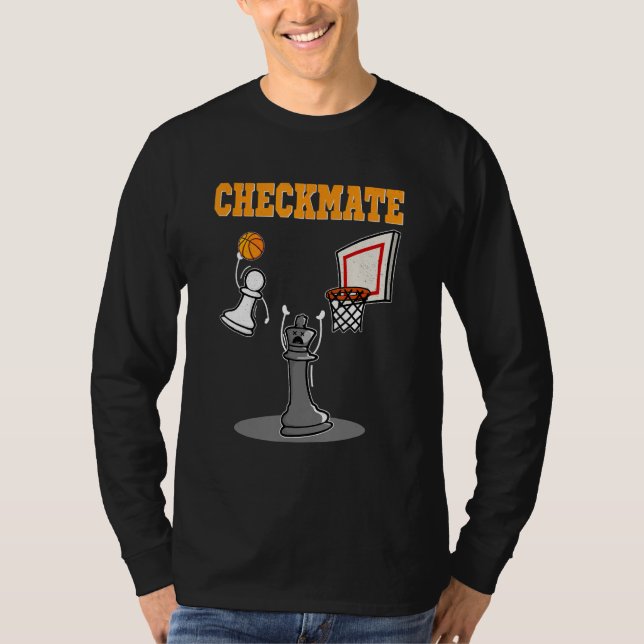 Checkmate Pawn Basketball Dunk On King Chess Game  T-Shirt (Front)