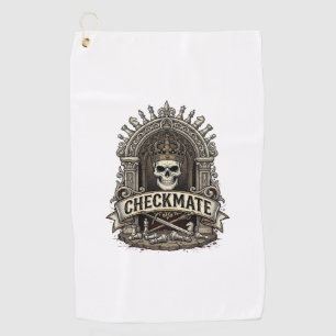 Checkmate Skull King Vintage Chess Golf Towel