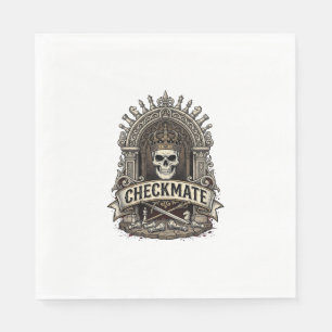 Checkmate Skull King Vintage Chess Napkins