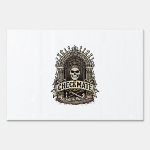 Checkmate Skull King Vintage Chess Sign