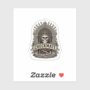 Checkmate Skull King Vintage Chess Sticker