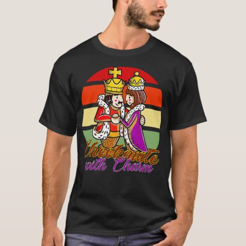 Checkmate with Charm Royal Chess Couple Design T_Shirt