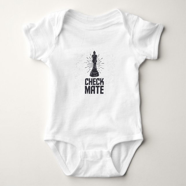 checkmate with chess vintage baby bodysuit (Front)