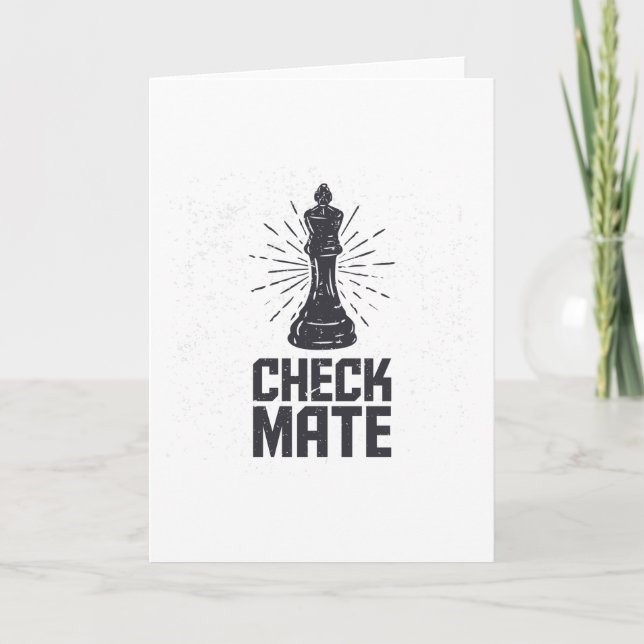 checkmate with chess vintage card (Front)