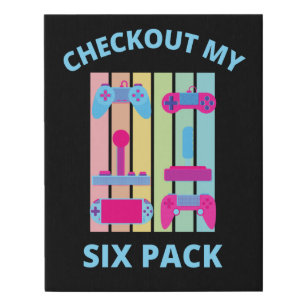 CHECKOUT MY SIX PACK gamer Faux Canvas Print