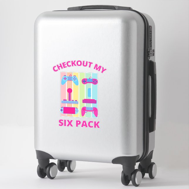 CHECKOUT MY SIX PACK gamer Sticker (Suitcase)