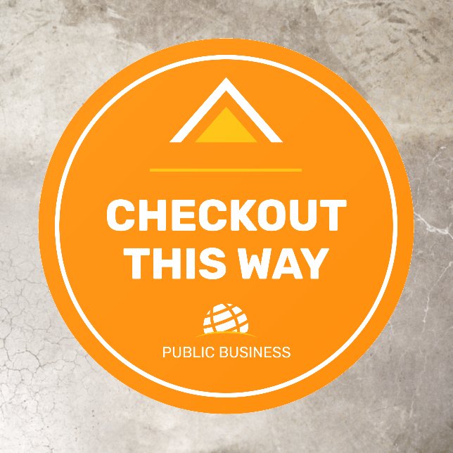 Checkout This Way Directional Floor Decal (Insitu)