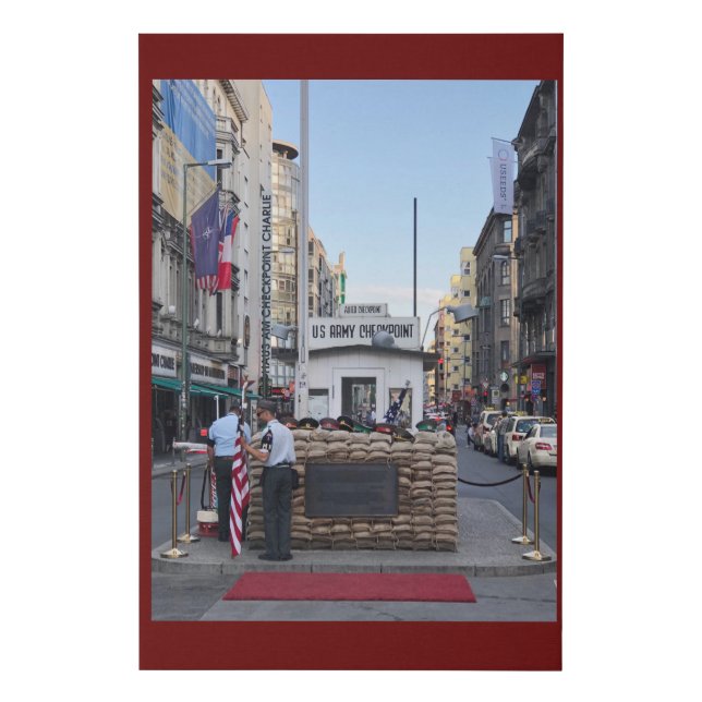 Checkpoint Charlie Berlin | Color Version Faux Canvas Print (Front)