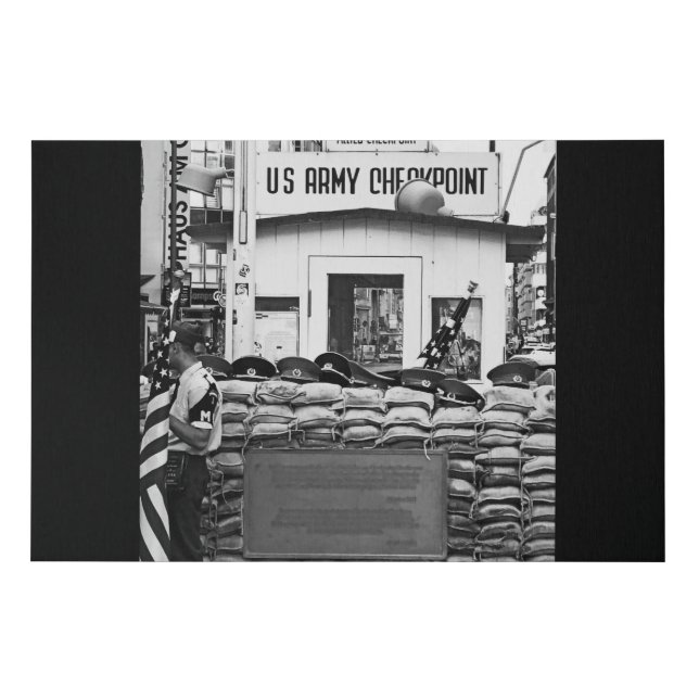 Checkpoint Charlie Berlin Faux Canvas Print (Front)
