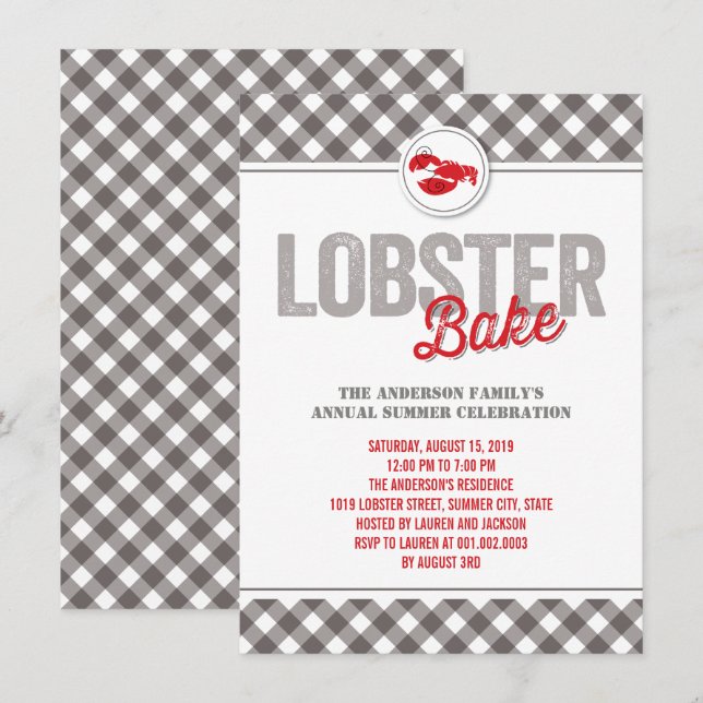 Checks Lobster Bake Annual Summer Party Invite (Front/Back)