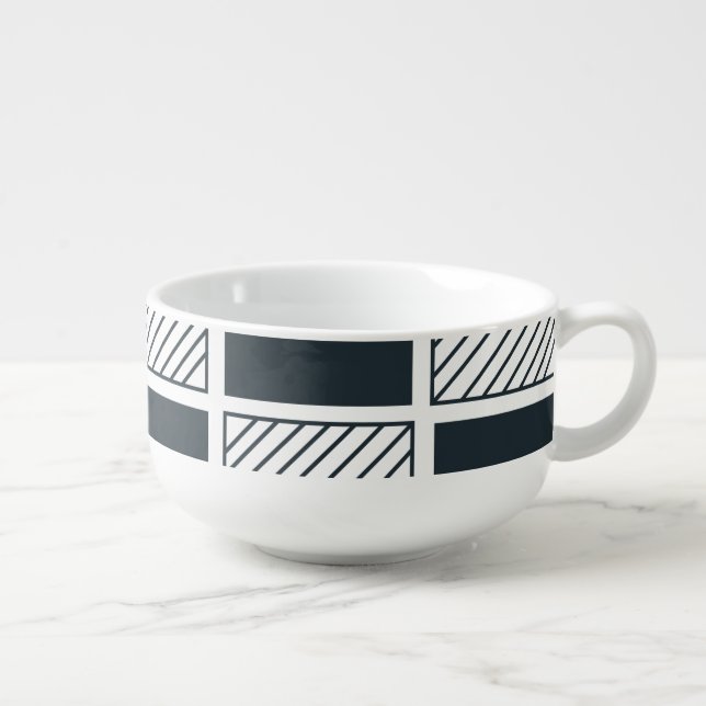 Checks Stripes Soup Mug (Left)