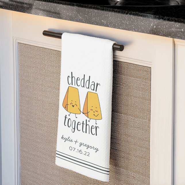 Cheddar Together Cute Funny Cheese Pun Kitchen Towel (Creator Uploaded)