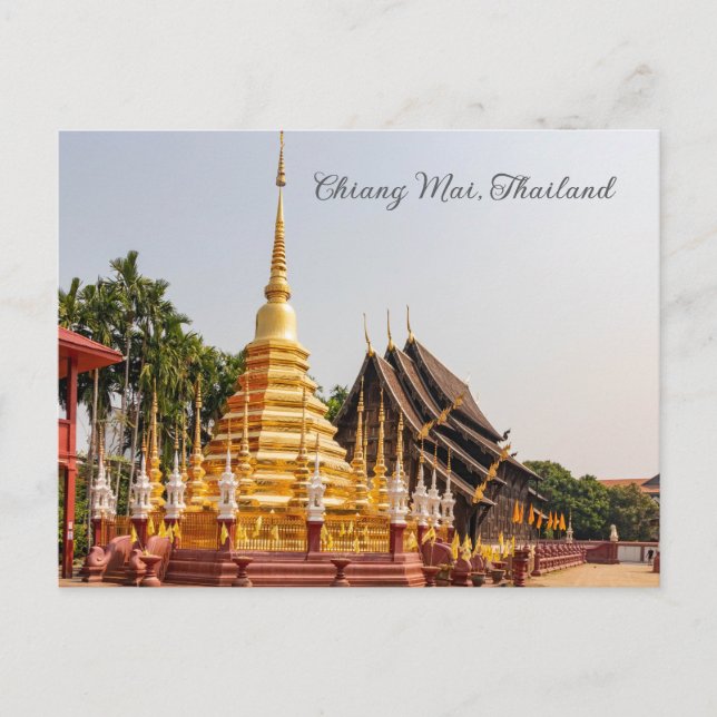 Chedi, Wat Phan Tao, Chiang Mai, Thailand Holiday Postcard (Front)