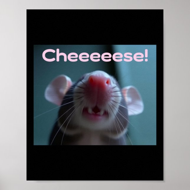 Cheeeeese! Pet Rat Sticker  Poster (Front)