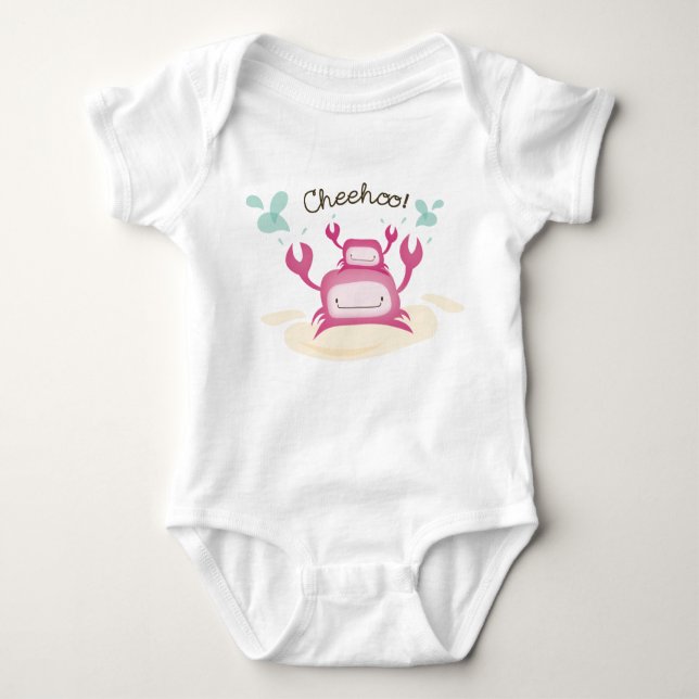 "Cheehoo!" Maui Hawaii Crabs Baby Bodysuit (Front)