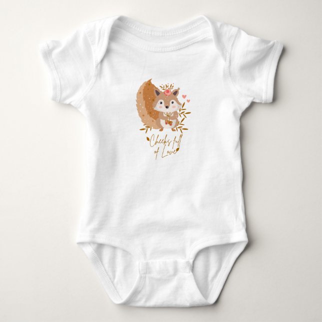 Cheeks full of love  baby bodysuit (Front)