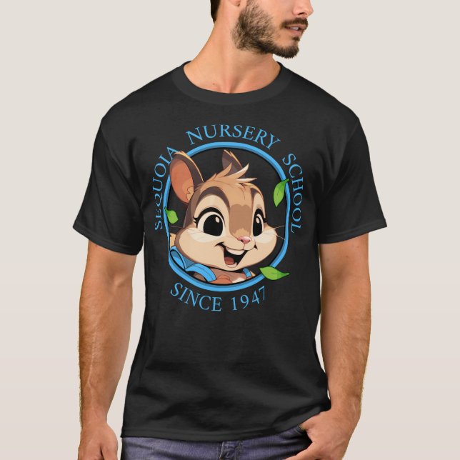 Cheeks The Chipmunk - Face W Blue Text Curved T-Shirt (Front)