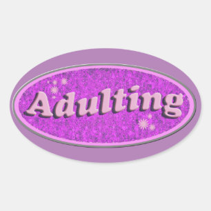 Cheeky Adulting Retro Decal Nostalgia Fun Oval Sticker