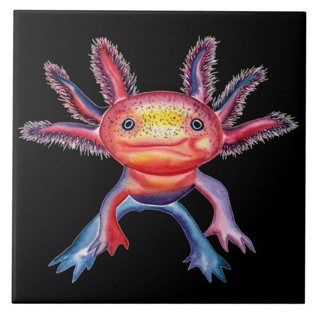 Cheeky Axolotl decorative tile (Front)