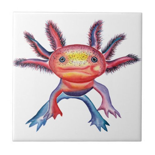 Cheeky Axolotl design decorative tile