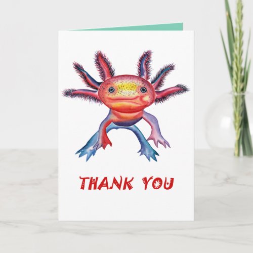Cheeky Axolotl thank you card
