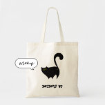 Cheeky Black Cat Bottoms Up Funny Tote Bag