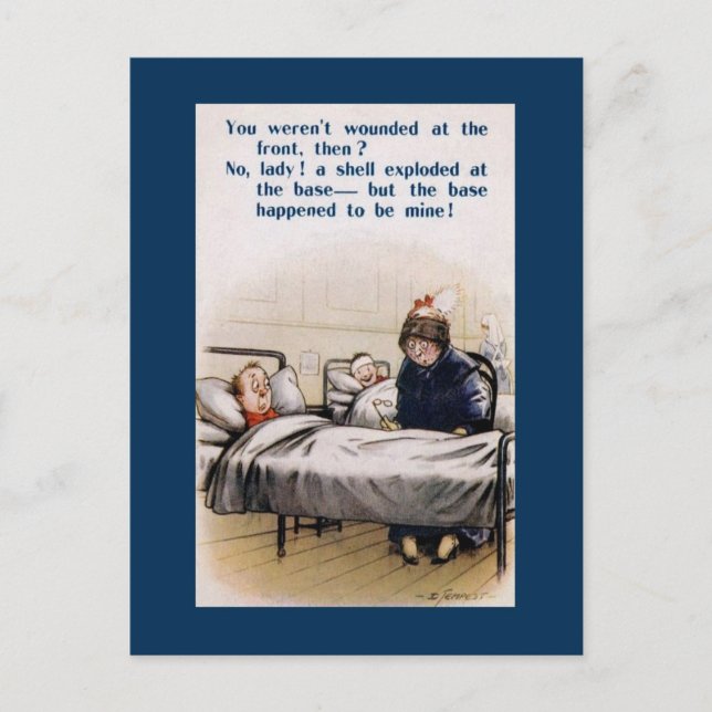 Cheeky British World War I humour Postcard (Front)
