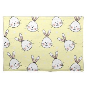 Cheeky Bunnies Pattern Cloth Placemat