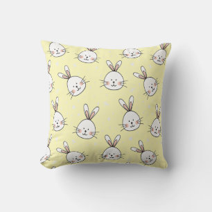 Cheeky Bunnies Pattern Throw Pillow