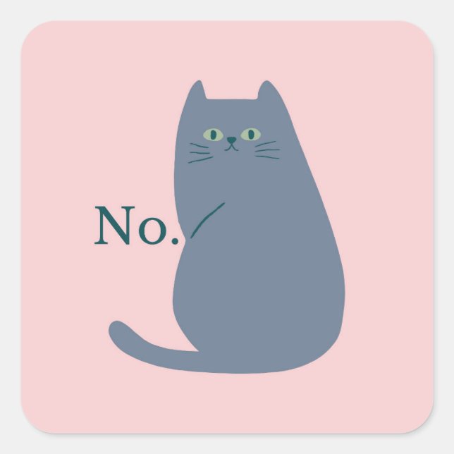  Cheeky Cat Funny Square Sticker (Front)