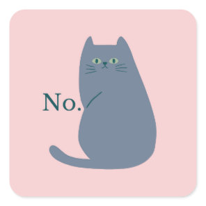 Cheeky Cat Funny Square Sticker