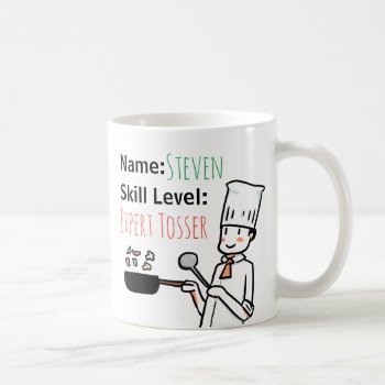 Cheeky Chef Expert Tosser Funny Personalized Coffee Mug by DippyDoodle at Zazzle