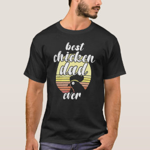 Cheeky Chicken Retro Sunset Best Chicken Dad Ever  T-Shirt