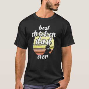Cheeky Chicken Retro Sunset Best Chicken Dad Ever T-Shirt