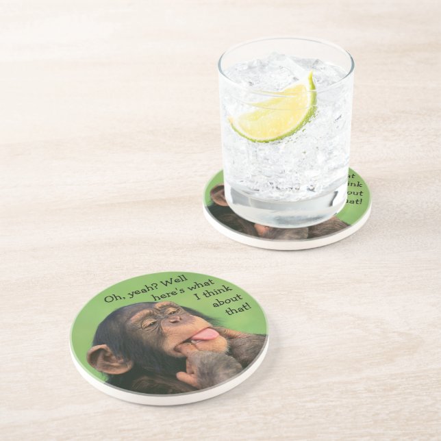 Cheeky Chimp Drink Coaster (Side)