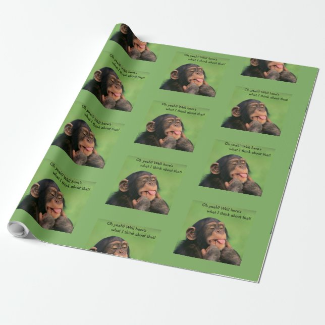 Cheeky Chimp Wrapping Paper (Unrolled)
