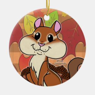 Cheeky Chipmunk - Ceramic Ornament