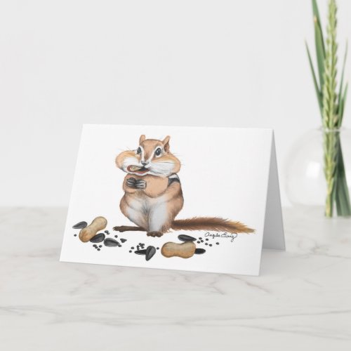 Cheeky Chipmunk Illustration Card