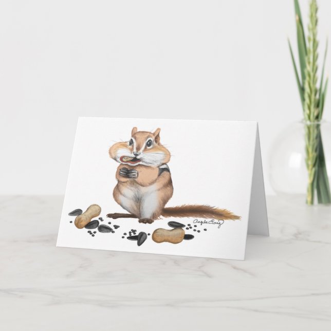 Cheeky Chipmunk Illustration Card (Front)