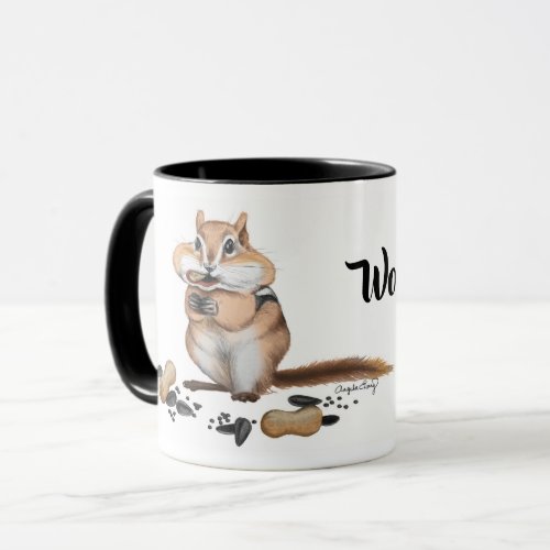 Cheeky Chipmunk Illustration Mug