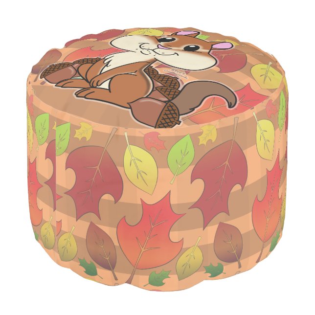 Cheeky Chipmunk - Pouf (Angled Back)